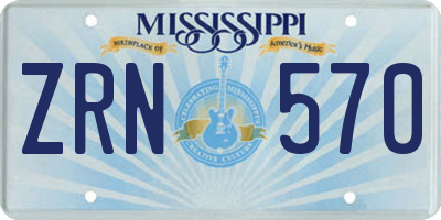 MS license plate ZRN570