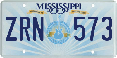 MS license plate ZRN573