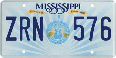 MS license plate ZRN576