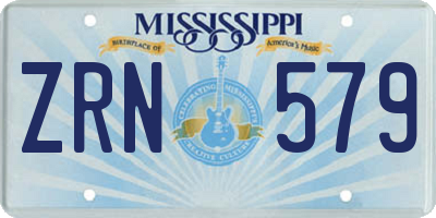 MS license plate ZRN579