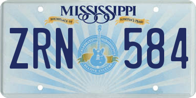 MS license plate ZRN584