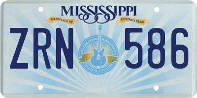 MS license plate ZRN586