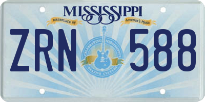 MS license plate ZRN588