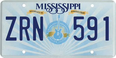 MS license plate ZRN591