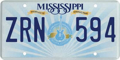 MS license plate ZRN594