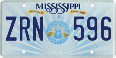 MS license plate ZRN596