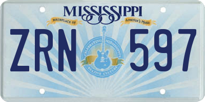 MS license plate ZRN597