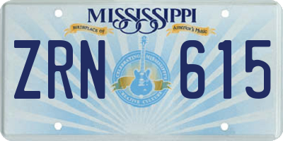 MS license plate ZRN615