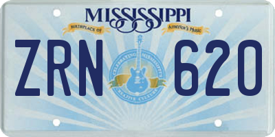 MS license plate ZRN620