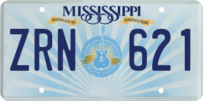 MS license plate ZRN621