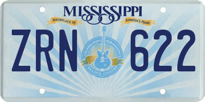 MS license plate ZRN622