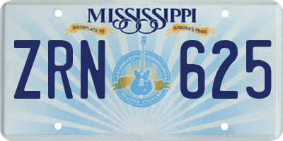 MS license plate ZRN625