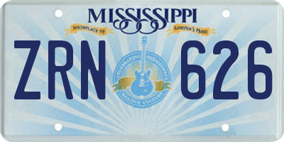 MS license plate ZRN626