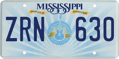 MS license plate ZRN630
