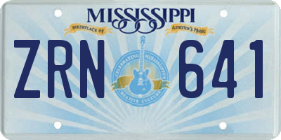 MS license plate ZRN641