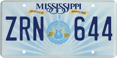MS license plate ZRN644