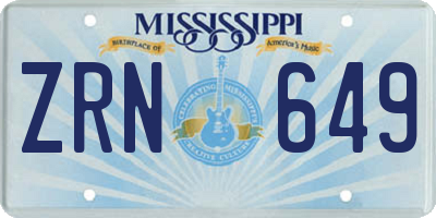 MS license plate ZRN649