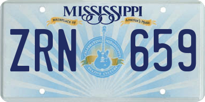 MS license plate ZRN659