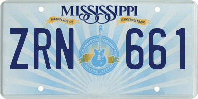 MS license plate ZRN661