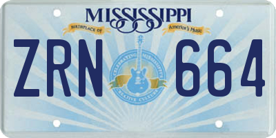 MS license plate ZRN664