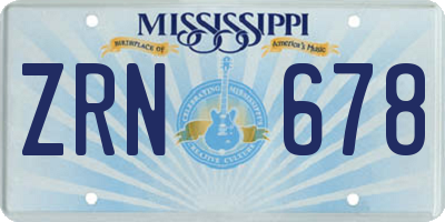 MS license plate ZRN678