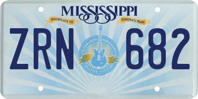 MS license plate ZRN682