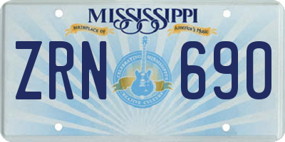 MS license plate ZRN690