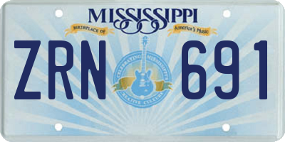 MS license plate ZRN691