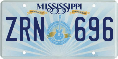 MS license plate ZRN696