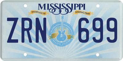 MS license plate ZRN699
