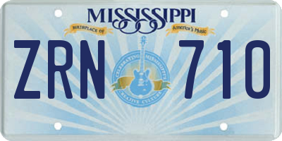 MS license plate ZRN710