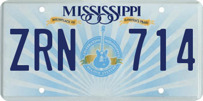 MS license plate ZRN714