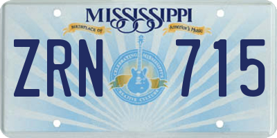 MS license plate ZRN715
