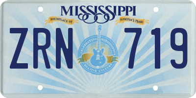 MS license plate ZRN719