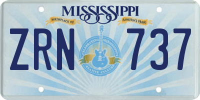 MS license plate ZRN737
