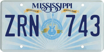 MS license plate ZRN743