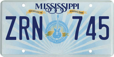 MS license plate ZRN745
