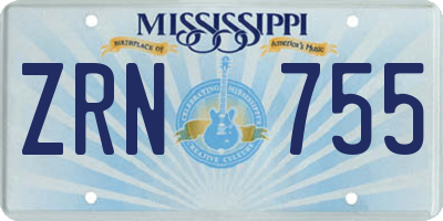 MS license plate ZRN755
