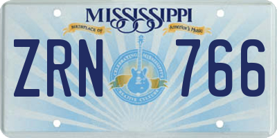 MS license plate ZRN766