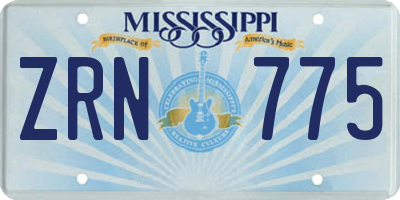 MS license plate ZRN775