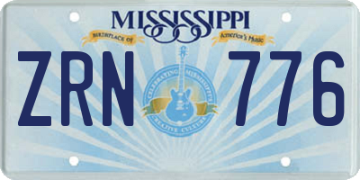 MS license plate ZRN776