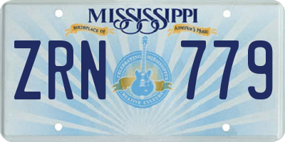 MS license plate ZRN779