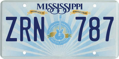 MS license plate ZRN787