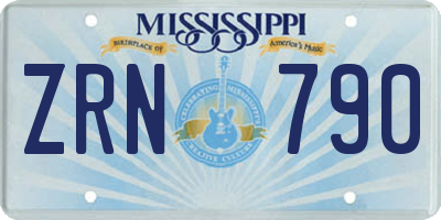 MS license plate ZRN790