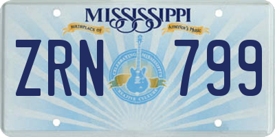 MS license plate ZRN799