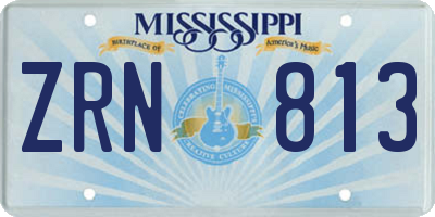MS license plate ZRN813