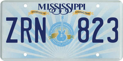 MS license plate ZRN823