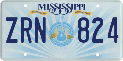 MS license plate ZRN824