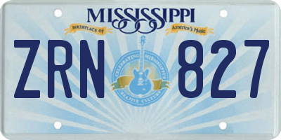 MS license plate ZRN827