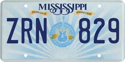 MS license plate ZRN829
